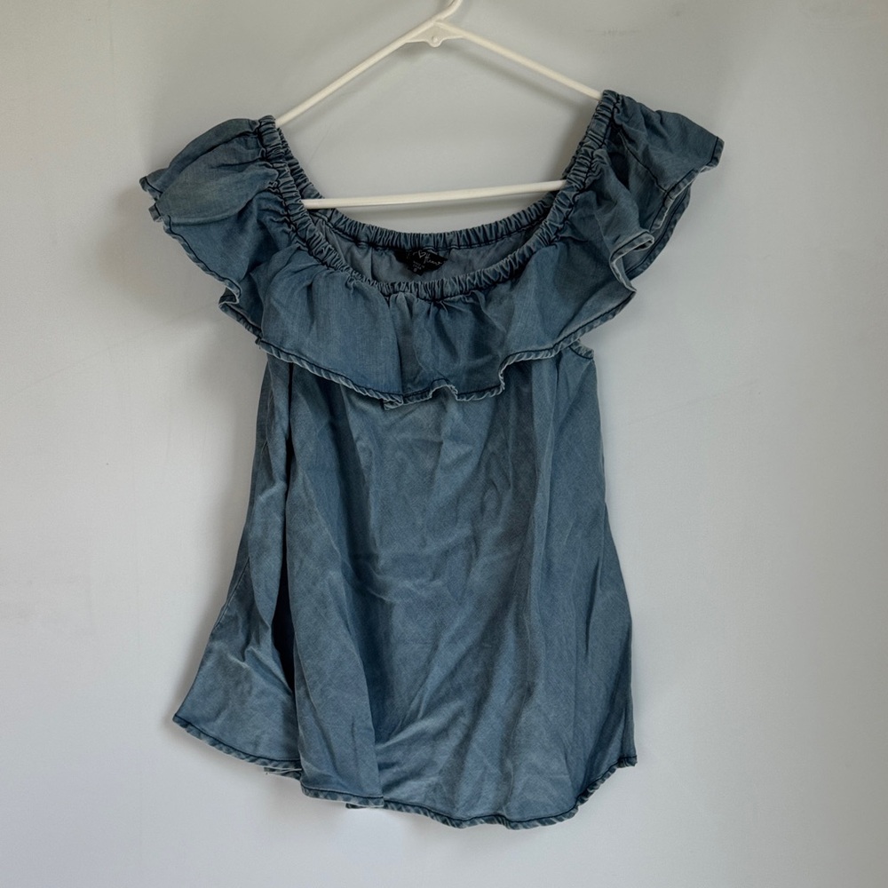 Velvet Heart Tencel Ruffle Blouse Size Small
